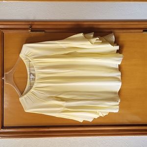 FEVER yellow cascading bell sleeve top